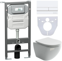 Комплект унитаз с инсталляцией, кнопкой и сиденьем Ceramica Nova Metropol CN4002_1002W_1000