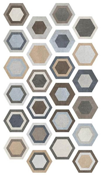 Керамогранит TRIPOLI Hexa (24 вариаций рис.) 23.2x26.7 от ITT Ceramic (Испания)