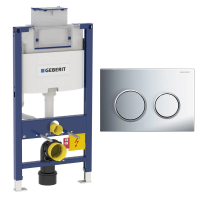 Инсталляция для унитаза Geberit Duofix Omega h98 111.030.00.1, кнопка смыва хром