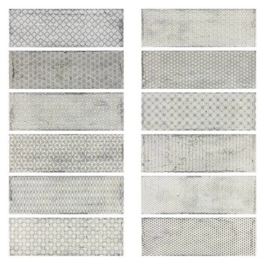 Настенная плитка Arles Silver Decor Mix (12 дизайнов) глянцевая 10x30 от Fabresa (Испания)