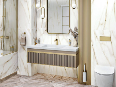 Керамогранит Bianco Chiara (GFA114BCH00L) лаппатированный 57x114x8.5 от Alma Ceramica (Россия)