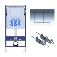 Инсталляция для унитаза Aquatek INS-0000012, кнопка смыва хром + крепеж