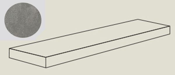 Ступень угловая BLEND CONC.ANG.TOP SX GREY RET левая (PF60006954) 32x120x4.5 от ABK Ceramiche (Италия)