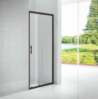Душевая дверь в нишу Cezares Eco 120 см. профиль черный, стекло прозрачное