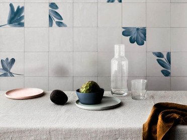 Керамогранит Rice Bianco dec Leaf lux (M96T) 5x15 от Marazzi Italy (Италия)