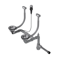 Арматура с клапаном-автоматом для двухчашевых моек Omoikiri WK-2-A-IN 4956484 нержавеющая сталь