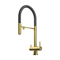 Смеситель для кухни с выдвижной лейкой Omoikiri Kanto-LG 4994014 светлое золото