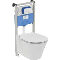 Комплект унитаз с инсталляцией, кнопкой и сиденьем микролифт Ideal Standard Prosys R031001 безободковый