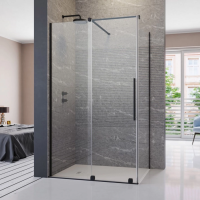 Душевая дверь в нишу Radaway Furo 72 см. профиль черный, стекло прозрачное