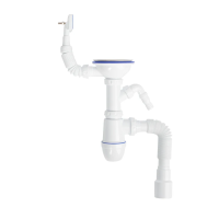 Сифон IDDIS для мойки с выпуском 3 1/2 с переливом и и отводом Kitchen Line S11UPS0i84