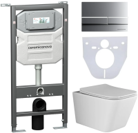 Комплект унитаз с инсталляцией, кнопкой и сиденьем Ceramica Nova Metric CN3007_1002M_1000