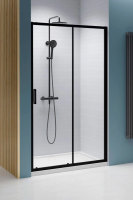 Душевая дверь в нишу правосторонняя Radaway Premium Pro DWJ 150 см. профиль черный, стекло прозрачное
