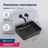 Раковина накладная Aquanet Perfect 45 PERFECT-1-MB черная