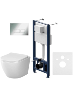 Комплект унитаз с инсталляцией, кнопкой и сиденьем микролифт AM.PM Like IS47051.801900 безободковый