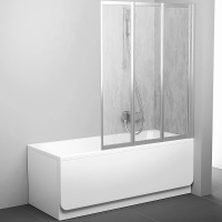 Шторка для ванны Ravak BeHappy 100 см. профиль хром, стекло прозрачное