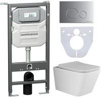 Комплект унитаз с инсталляцией, кнопкой и сиденьем Ceramica Nova Metric CN3007_1001M_1000