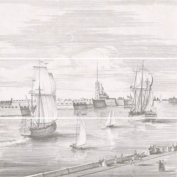 Панно Город на воде SPb из 3-х частей 12108R\3x\3F 75x75 от Kerama Marazzi (Россия)