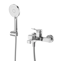 Смесители BelBagno ALBANO Смеситель для ванны и душа в комплекте с ручным душем, шлангом и держателем, хром ALBANO-VASM-CRM