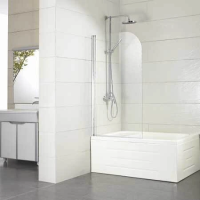 Шторка для ванны Bravat Alfa 70 см. профиль хром, стекло прозрачное