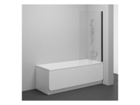 Шторка для ванны Ravak 80 см. профиль черный, стекло прозрачное