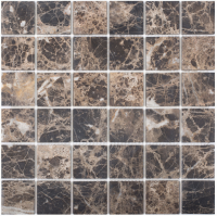 pixmosaic PIX 303 Dark Emperador, чип 48x48 мм, сетка 305х305x6 мм, Матовая