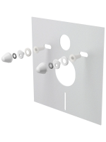 Звукоизоляционная плита AlcaPlast M930 для подвесного унитаза и для биде с принадлежностями и колпачками (белыми)