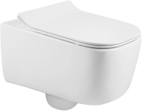 Унитаз подвесной с сиденьем микролифт Aquatek Лугано AQ2002-00 безободковый