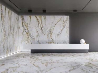 Керамогранит Calacatta Royal Polished (6 мм) (MN039AP271206) 120x270 от Moreroom (Китай)