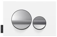 E20859-CP-MWH Панель смыва круглый дизайн мат белый и глянц хром