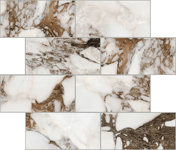 Мозаика BIJOUX BRECHE CAPR MAT 6MM MUR.SF (7.5x15) (767610) 30x30 от REX Ceramiche (Италия)