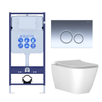 Комплект унитаз с инсталляцией, кнопкой и сиденьем микролифт Ideal Standard I Life B ST533018 безободковый