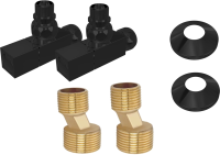 Комплект фитингов Aquatek AQ 2020BL вентиль квадрат черный