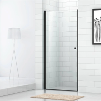 Душевая дверь в нишу Cezares Eco 70 см. профиль черный, стекло прозрачное