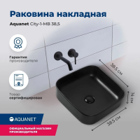 Раковина накладная Aquanet City 40 CITY-1-MB черная