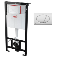 Инсталляция для подвесного унитаза AlcaPlast AM101/1120-3:1 RU M70-001 комплект с клавишей