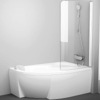 Шторка для ванны Ravak Rosa 100 см. профиль белый, стекло прозрачное
