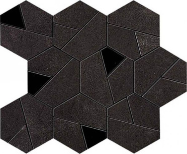 Мозаика Boost Tarmac Mosaico Hex Black (AN7B) 25x28.5 от Atlas Concorde (Италия)