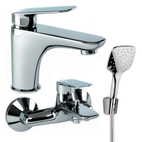 Комплект смесителей Paini Laguna 3в1 LACRSET3, для раковины и ванны с душевым набором