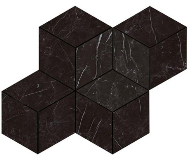 Мозаика керамогранит Marvel Stone Nero Marquina Mosaico Esag. Lapp. (AS2K ) 30x35 от Atlas Concorde (Италия)
