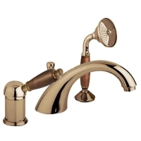 Смеситель на борт ванны с выдвижным душем Cezares Elite ELITE-BVDM-02-Nc бронза