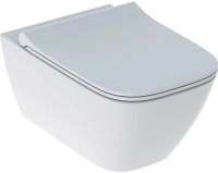 Унитаз подвесной с сиденьем микролифт Geberit Smyle Square 500.685.01.1 безободковый