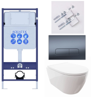 Комплект унитаз с инсталляцией, кнопкой и сиденьем Aquatek Поларис SET AQUATEK ПОЛАРИС-034 4в1