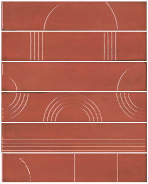 Панно Мажорель красный глянцевый (из 6 частей 6х28.5) (KMP3STA005RN6X) 36x28.5x1 от Kerama Marazzi (Россия)