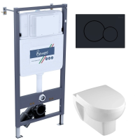 Комплект унитаз с инсталляцией, кнопкой и сиденьем микролифт Jacob Delafon Odeon Up E4764-00+8409K-00+BE.53113.01+BE.019D