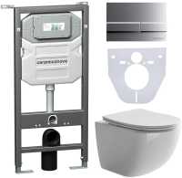 Комплект унитаз с инсталляцией, кнопкой и сиденьем Ceramica Nova Forma CN3009_1002M_1000