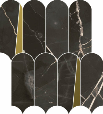 Мозаика STELLARIS ABSOLUT BLACK MOSAICO ELEGANT (620110000235) 32.5x36.1 от Italon (Россия)