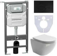 Комплект унитаз с инсталляцией, кнопкой и сиденьем Ceramica Nova Metropol CN4002_1001B_1000