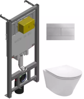 Комплект унитаз с инсталляцией, кнопкой и сиденьем микролифт Jacob Delafon Rodin+ E21751RU-00