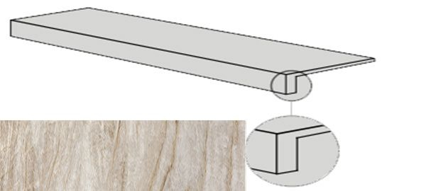 Фронтальная ступень SENSI GEMS GRAD.TOP TAJ MAHAL RET (PF60005670) 32x120x4.5x2 от ABK Ceramiche (Италия)