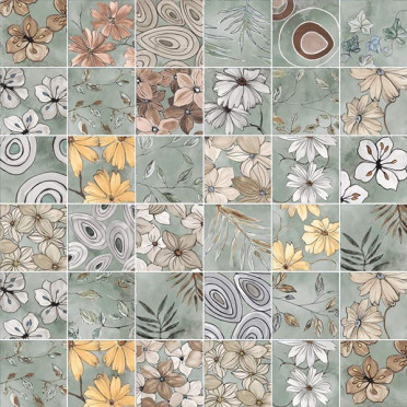 Керамогранит EMOTION Surprise Green luc_matt. (03A20A6) 20x20 от Elios/Exelle (Италия)